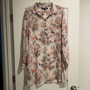 Oversized Floral Blouse/dress with gold buttons